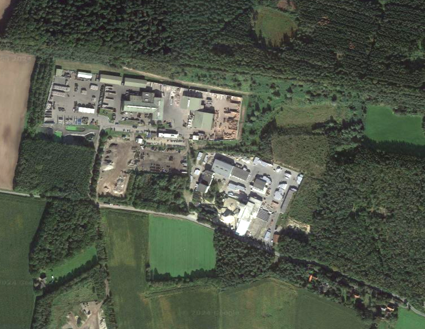 Abfallrecycling und Baustoffwerk bei K�tingen : Gesch�tzte Gr��e zirka 800 x 350 Meter